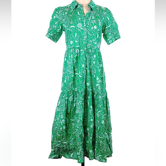 Crown & Ivy Paisley Print Midi Shirt Dress Small NEW - Picture 1 of 2